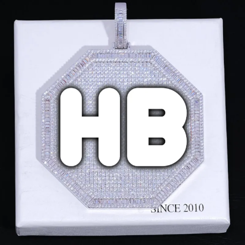 CUSTOM LETTER NECKLACE 3D BIG OCTAGON made by The GUU Shop