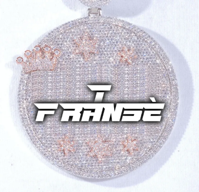 CUSTOM LETTER NECKLACE 3D BIG CROWN DISC made by The GUU Shop