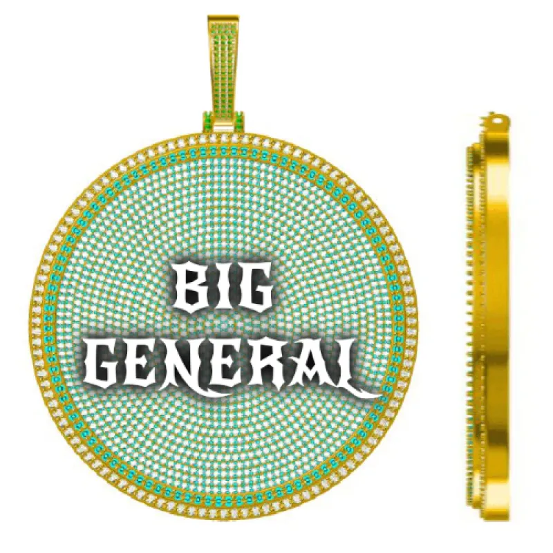 CUSTOM LETTER NECKLACE 3D BIG DISC sold by The GUU Shop