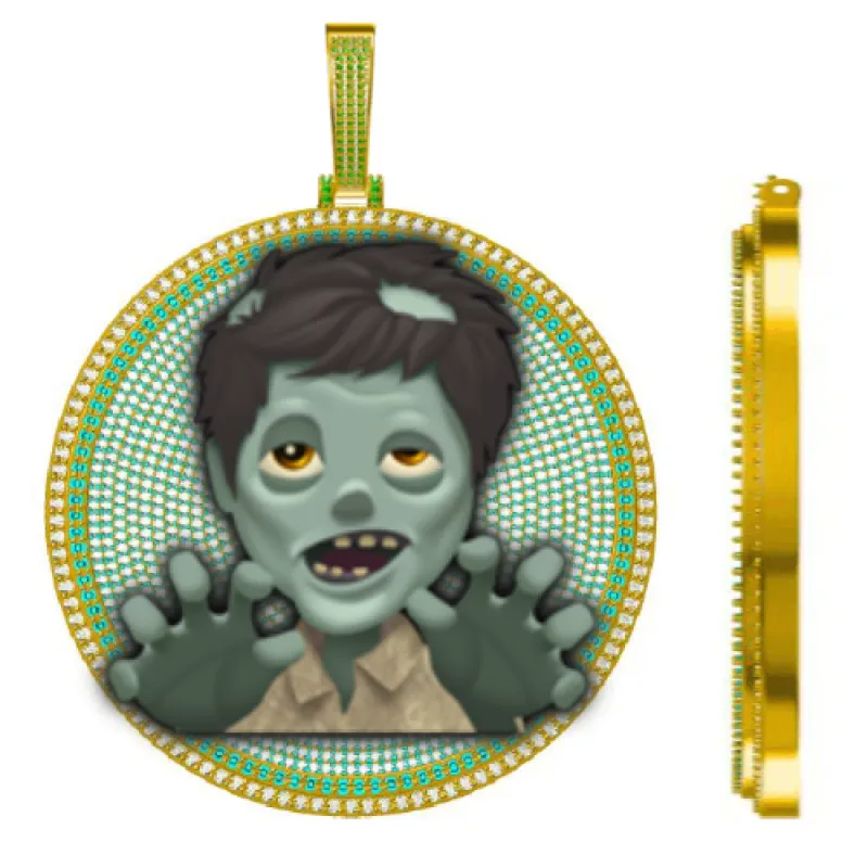 CUSTOM LETTER NECKLACE 3D BIG DISC sold by The GUU Shop