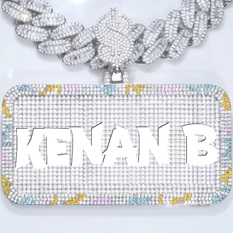 CUSTOM LETTER NECKLACE 3D COLORFUL SQUARE sold by The GUU Shop