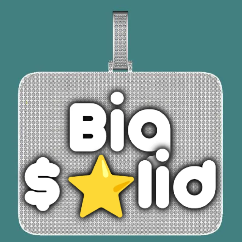 CUSTOM LETTER NECKLACE 3D BIG SQUARE sold by The GUU Shop