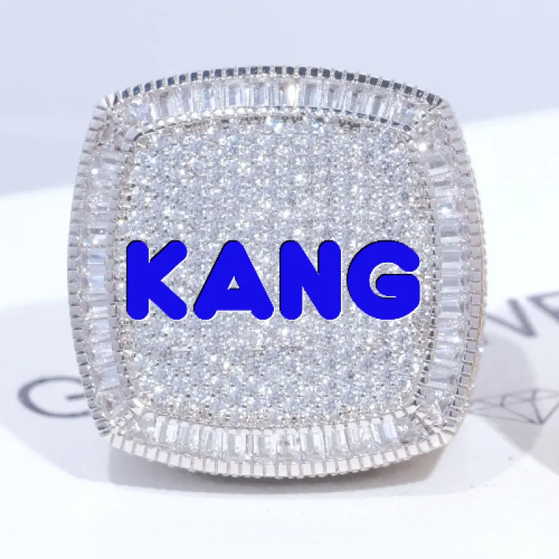 CUSTOM LETTER 3D ICED RING sold by The GUU Shop