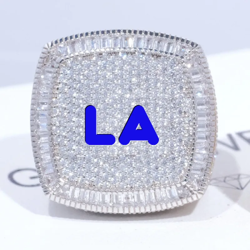 CUSTOM LETTER 3D ICED RING sold by The GUU Shop