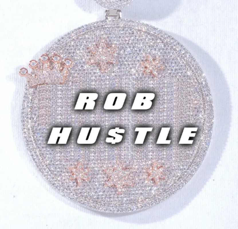 CUSTOM LETTER NECKLACE 3D BIG CROWN DISC made by The GUU Shop