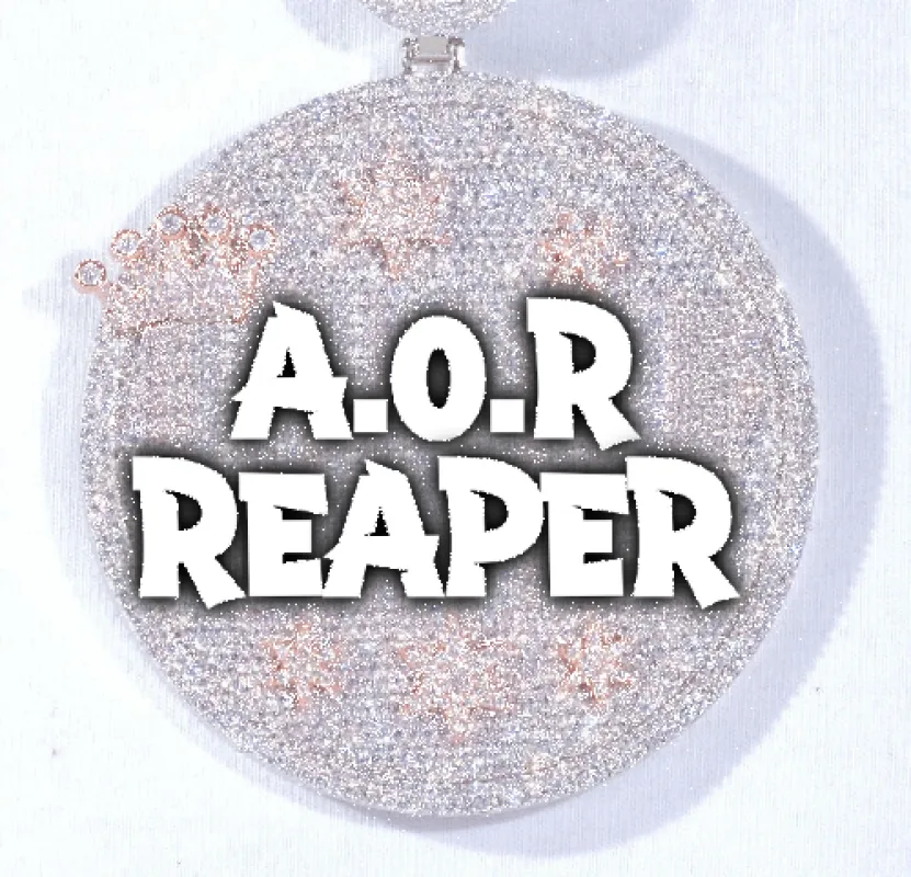 CUSTOM LETTER NECKLACE 3D BIG CROWN DISC sold by The GUU Shop