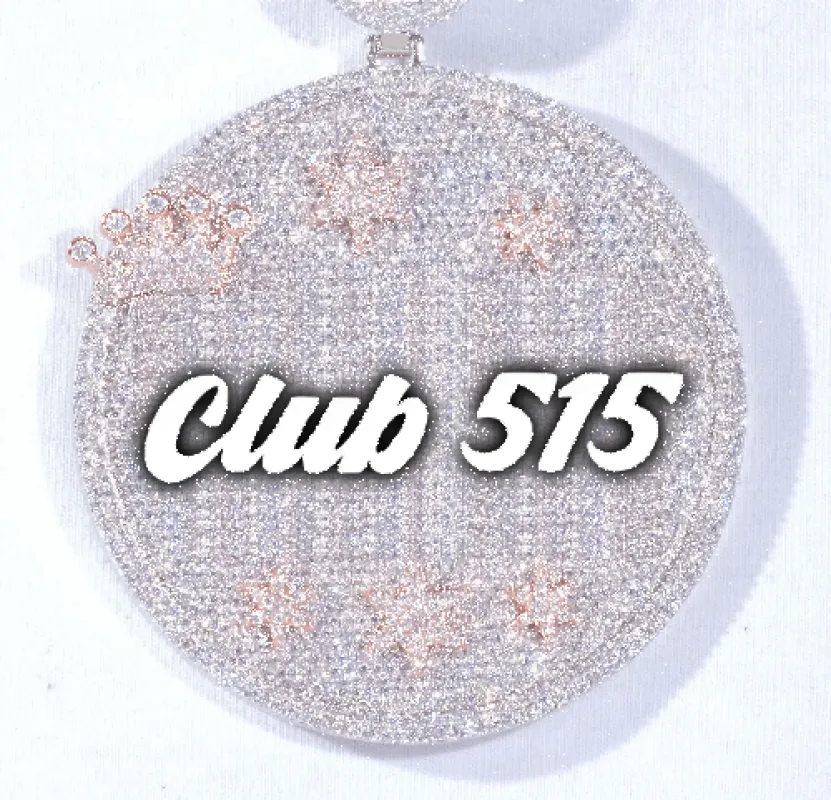 CUSTOM LETTER NECKLACE 3D BIG CROWN DISC sold by The GUU Shop
