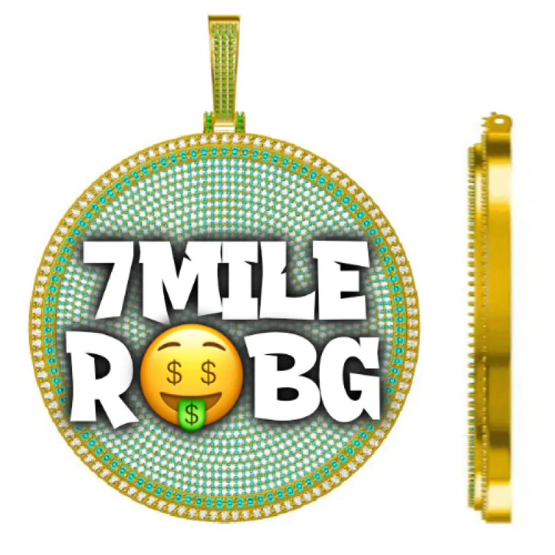 CUSTOM LETTER NECKLACE 3D BIG DISC sold by The GUU Shop