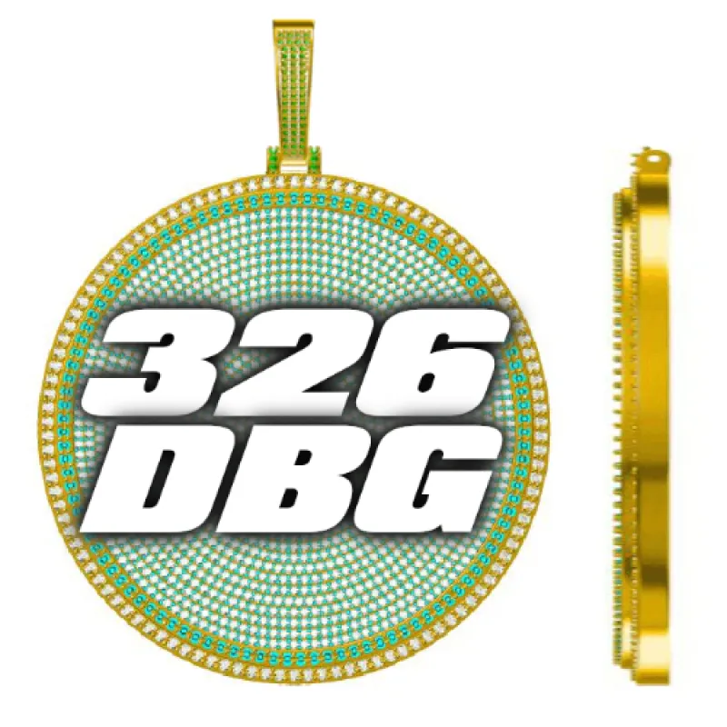 CUSTOM LETTER NECKLACE 3D BIG DISC sold by The GUU Shop