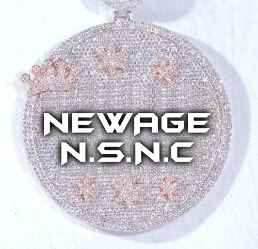 CUSTOM LETTER NECKLACE 3D BIG CROWN DISC sold by The GUU Shop