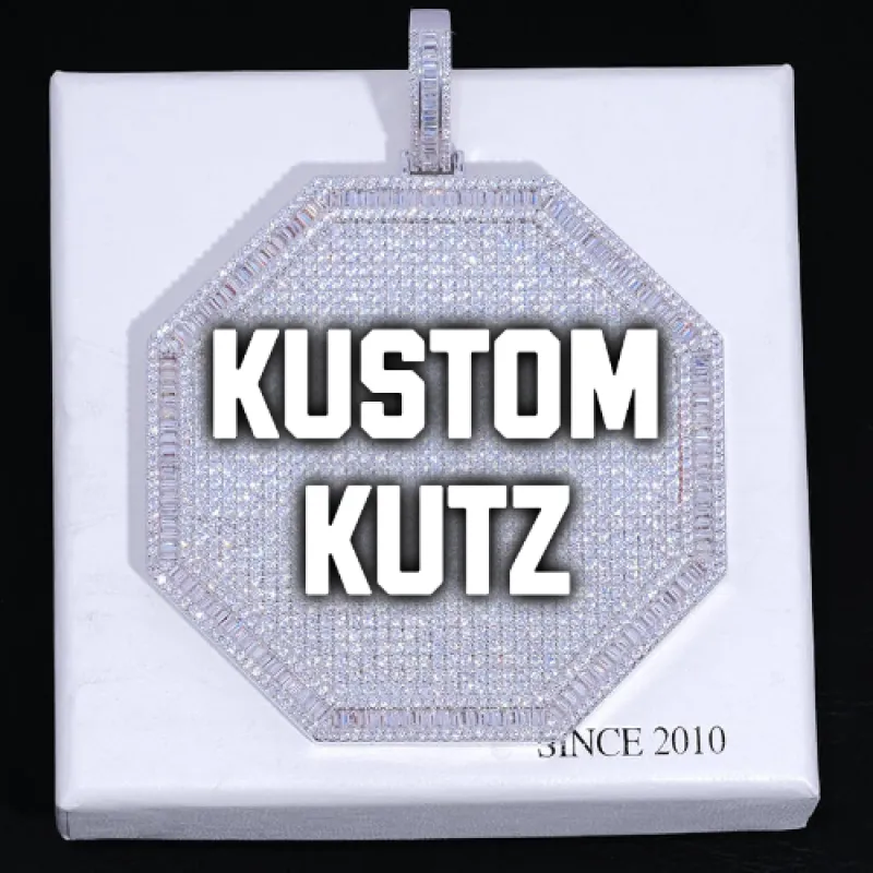 CUSTOM LETTER NECKLACE 3D BIG OCTAGON sold by The GUU Shop