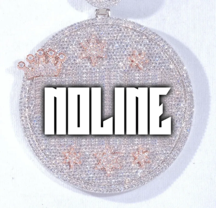 CUSTOM LETTER NECKLACE 3D BIG CROWN DISC sold by The GUU Shop