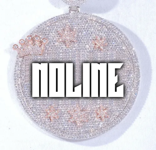 CUSTOM LETTER NECKLACE 3D BIG CROWN DISC sold by The GUU Shop