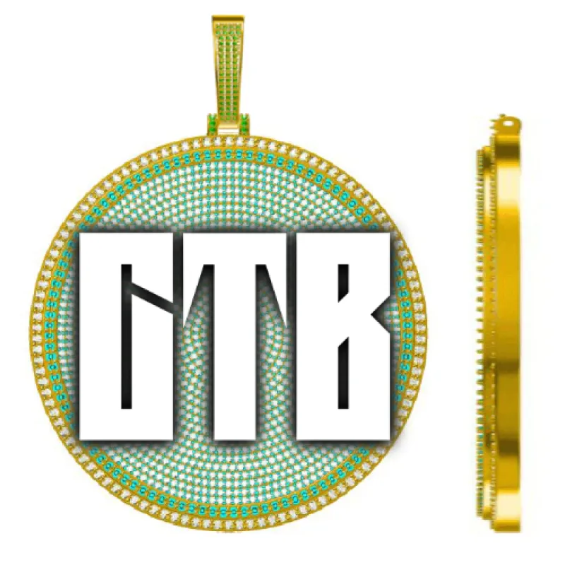 CUSTOM LETTER NECKLACE 3D BIG DISC sold by The GUU Shop