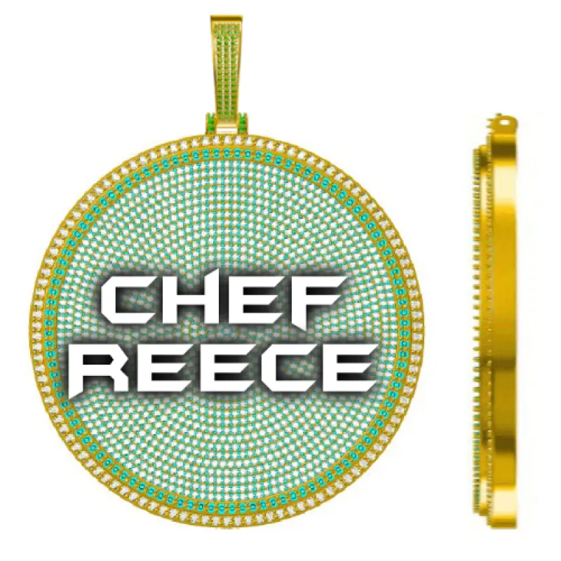 CUSTOM LETTER NECKLACE 3D BIG DISC sold by The GUU Shop