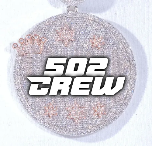 CUSTOM LETTER NECKLACE 3D BIG CROWN DISC sold by The GUU Shop