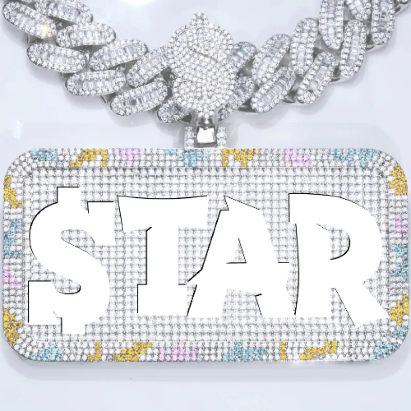 CUSTOM LETTER NECKLACE 3D COLORFUL SQUARE sold by The GUU Shop