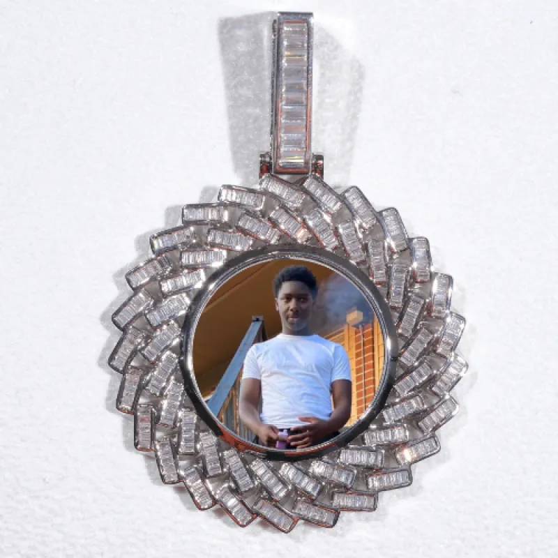 Large 3D Baguette Custom Picture Pendant sold by The GUU Shop
