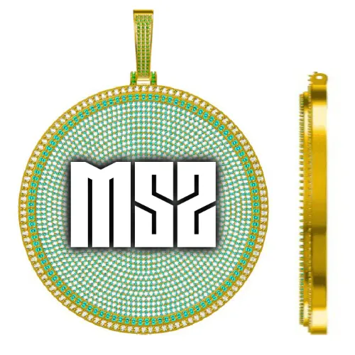 CUSTOM LETTER NECKLACE 3D BIG DISC sold by The GUU Shop