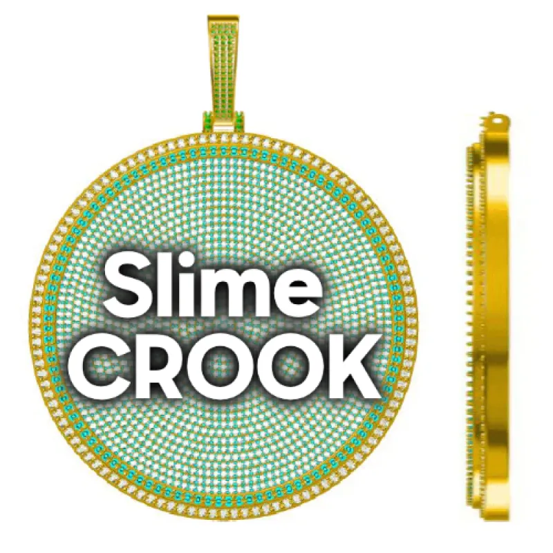 CUSTOM LETTER NECKLACE 3D BIG DISC sold by The GUU Shop