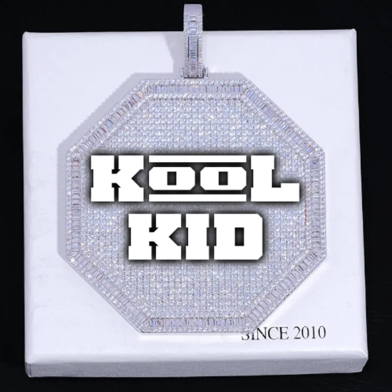 CUSTOM LETTER NECKLACE 3D BIG OCTAGON sold by The GUU Shop