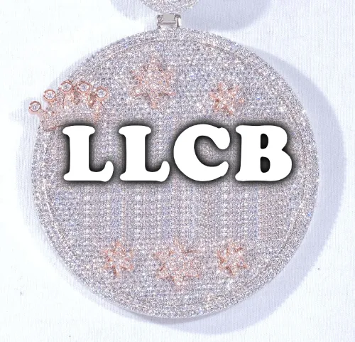 CUSTOM LETTER NECKLACE 3D BIG CROWN DISC sold by The GUU Shop