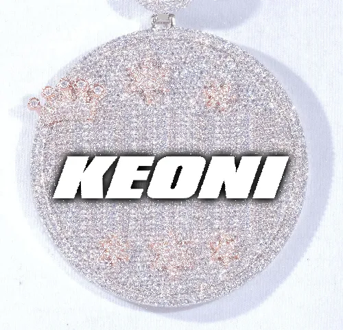 CUSTOM LETTER NECKLACE 3D BIG CROWN DISC sold by The GUU Shop