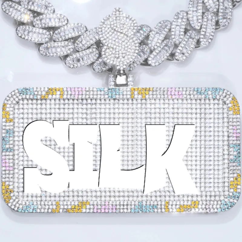 CUSTOM LETTER NECKLACE 3D COLORFUL SQUARE sold by The GUU Shop