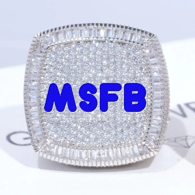 CUSTOM LETTER 3D ICED RING sold by The GUU Shop