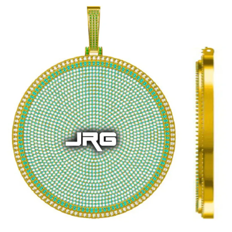 CUSTOM LETTER NECKLACE 3D BIG DISC sold by The GUU Shop