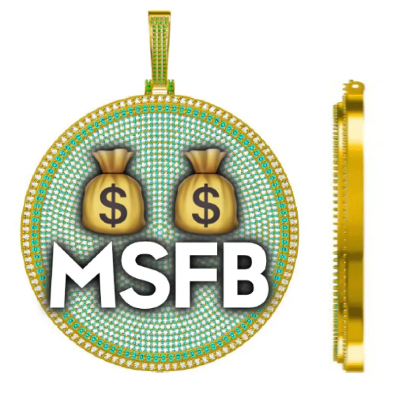 CUSTOM LETTER NECKLACE 3D BIG DISC sold by The GUU Shop