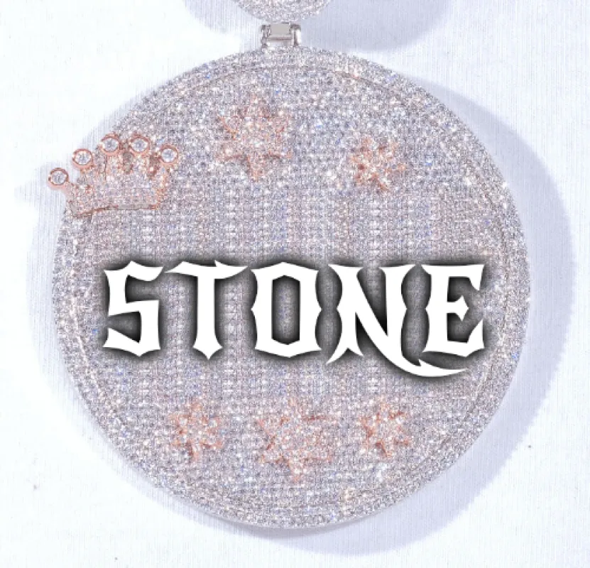 CUSTOM LETTER NECKLACE 3D BIG CROWN DISC sold by The GUU Shop