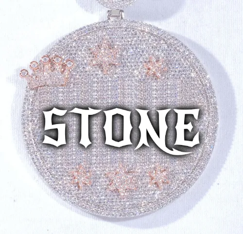 CUSTOM LETTER NECKLACE 3D BIG CROWN DISC sold by The GUU Shop