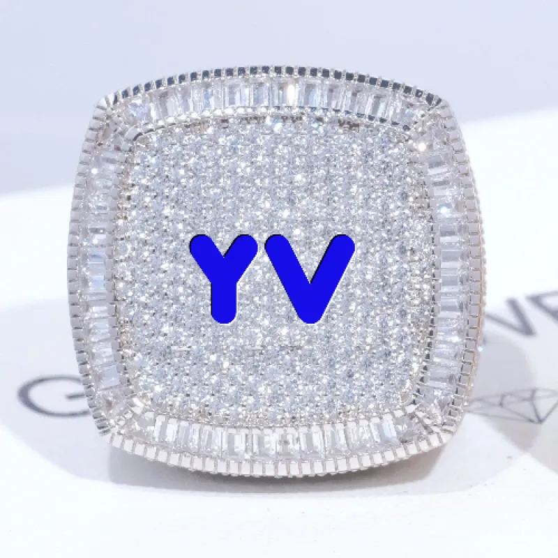 CUSTOM LETTER 3D ICED RING sold by The GUU Shop