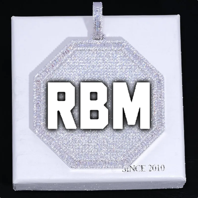 CUSTOM LETTER NECKLACE 3D BIG OCTAGON sold by The GUU Shop