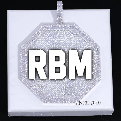 CUSTOM LETTER NECKLACE 3D BIG OCTAGON sold by The GUU Shop