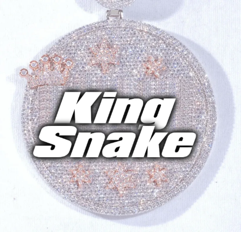 CUSTOM LETTER NECKLACE 3D BIG CROWN DISC sold by The GUU Shop