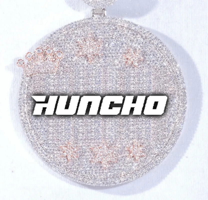 CUSTOM LETTER NECKLACE 3D BIG CROWN DISC sold by The GUU Shop