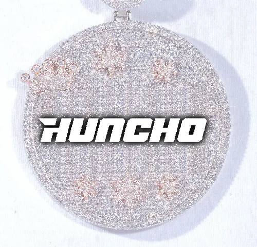 CUSTOM LETTER NECKLACE 3D BIG CROWN DISC sold by The GUU Shop