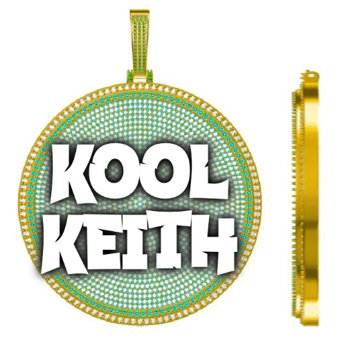 CUSTOM LETTER NECKLACE 3D BIG DISC sold by The GUU Shop