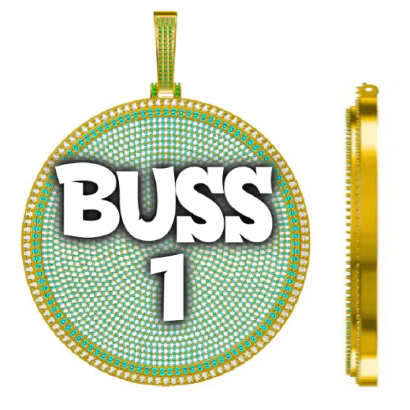 CUSTOM LETTER NECKLACE 3D BIG DISC sold by The GUU Shop