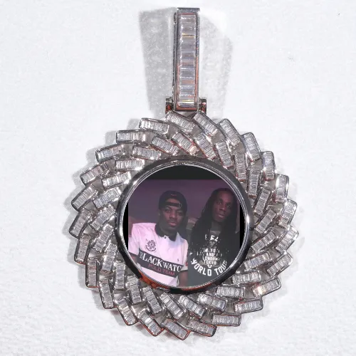 Large 3D Baguette Custom Picture Pendant sold by The GUU Shop