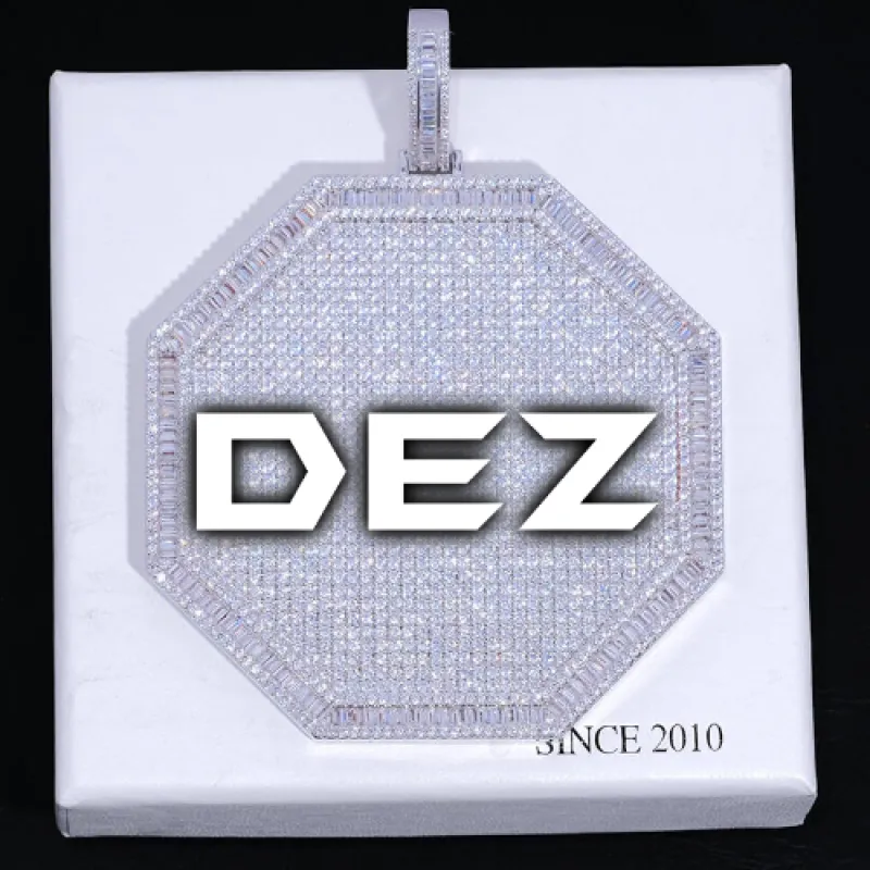 CUSTOM LETTER NECKLACE 3D BIG OCTAGON sold by The GUU Shop