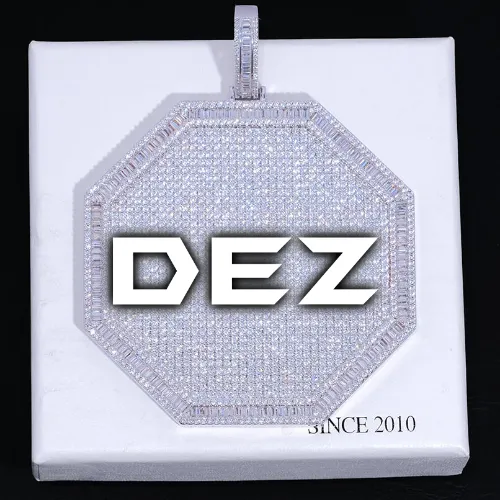 CUSTOM LETTER NECKLACE 3D BIG OCTAGON sold by The GUU Shop