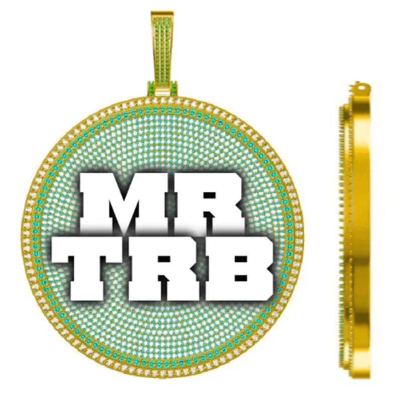 CUSTOM LETTER NECKLACE 3D BIG DISC sold by The GUU Shop