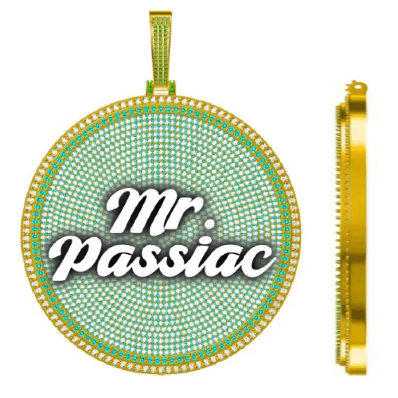 CUSTOM LETTER NECKLACE 3D BIG DISC sold by The GUU Shop