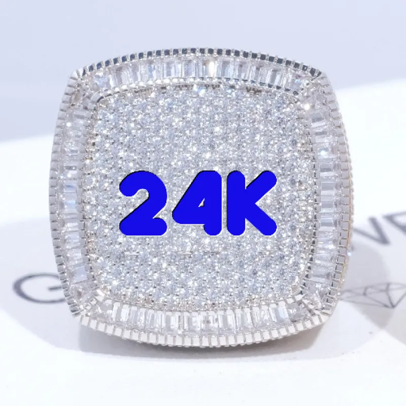 CUSTOM LETTER 3D ICED RING sold by The GUU Shop