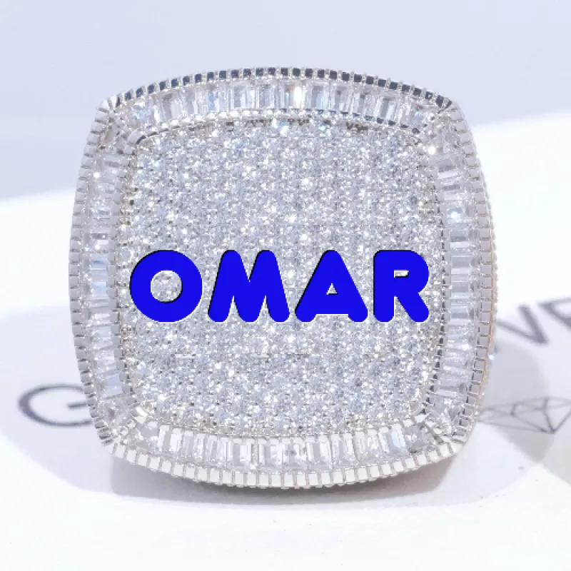 CUSTOM LETTER 3D ICED RING sold by The GUU Shop