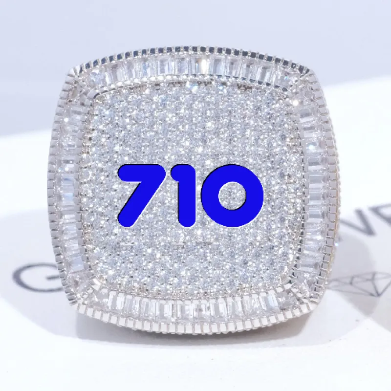 CUSTOM LETTER 3D ICED RING sold by The GUU Shop