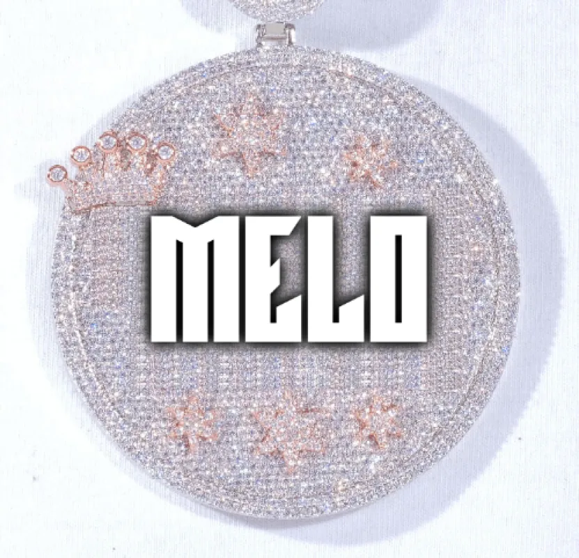 CUSTOM LETTER NECKLACE 3D BIG CROWN DISC sold by The GUU Shop